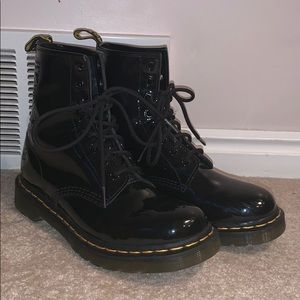 Shiny black Doc Martens